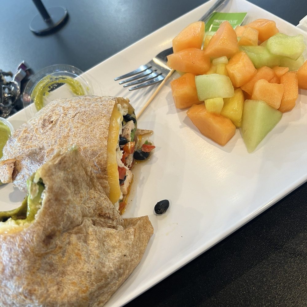 PROTEINHOUSE - The PH Breakfast Burrito and side of fruit - Juice Bars & Smoothies Near Me - Modesto, California PROTEINHOUSE - The PH Breakfast Burrito and side of fruit - Juice Bars & Smoothies Near Me - Modesto, California