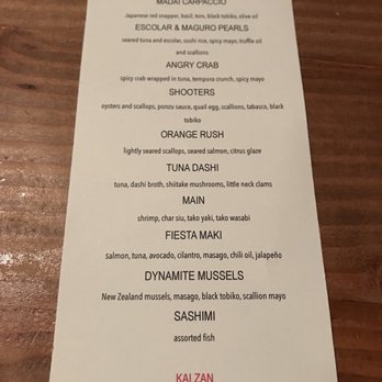 KAI ZAN - Omakase menu as of Sep 29, 2018 - Asian Fusion Near Me - Chicago, Illinois KAI ZAN - Omakase menu as of Sep 29, 2018 - Asian Fusion Near Me - Chicago, Illinois