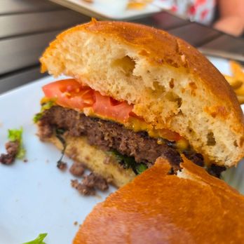 Josa On The River - Waygu burger ordered medium rare - New American Near Me - Milwaukee, Wisconsin Josa On The River - Waygu burger ordered medium rare - New American Near Me - Milwaukee, Wisconsin