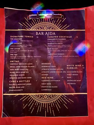 Menu photo 1 Bar Aida Larchmont, NY
