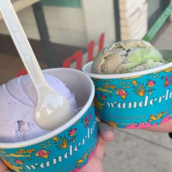Wanderlust Creamery - japanese neapolitan & violet marshmallow - Ice Cream & Frozen Yogurt Near Me - Pasadena, California