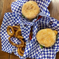 The Drive In - Crispy Chicken Burger and onion rings