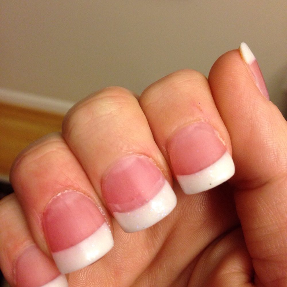 Glamour Nails - Clearly you can see which one was repaired. She drilled them way too short too. - Nail Salons Near Me - Annapolis, Maryland