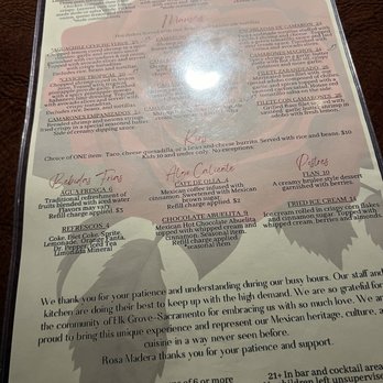 Rosa Madera - Menu - Mexican Near Me - Sacramento, California Rosa Madera - Menu - Mexican Near Me - Sacramento, California
