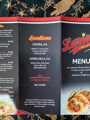 Menu photo 5 Larios Meat Market Covina, CA
