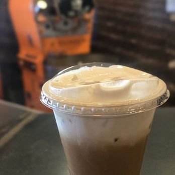 Bodhi Leaf Coffee Traders - Iced brown sugar latte with lavender cold foam - Coffee Roasteries Near Me - Santa Clarita, California Bodhi Leaf Coffee Traders - Iced brown sugar latte with lavender cold foam - Coffee Roasteries Near Me - Santa Clarita, California