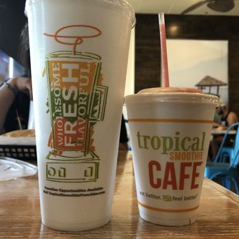 Tropical Smoothie Cafe - Regular-size VS kids'-size cup - Juice Bars & Smoothies Near Me - Tulsa, Oklahoma