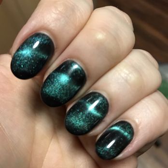 Nails R Us - My nails back in February.  That cool magnetic polish. - Nail Salons Near Me - Endwell, New York
