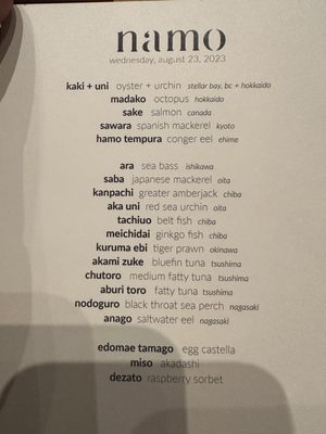 Menu photo 6 Namo Dallas, TX
