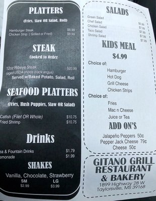 Menu photo 7 Gitano Grill & Bakery Taylorsville, MS
