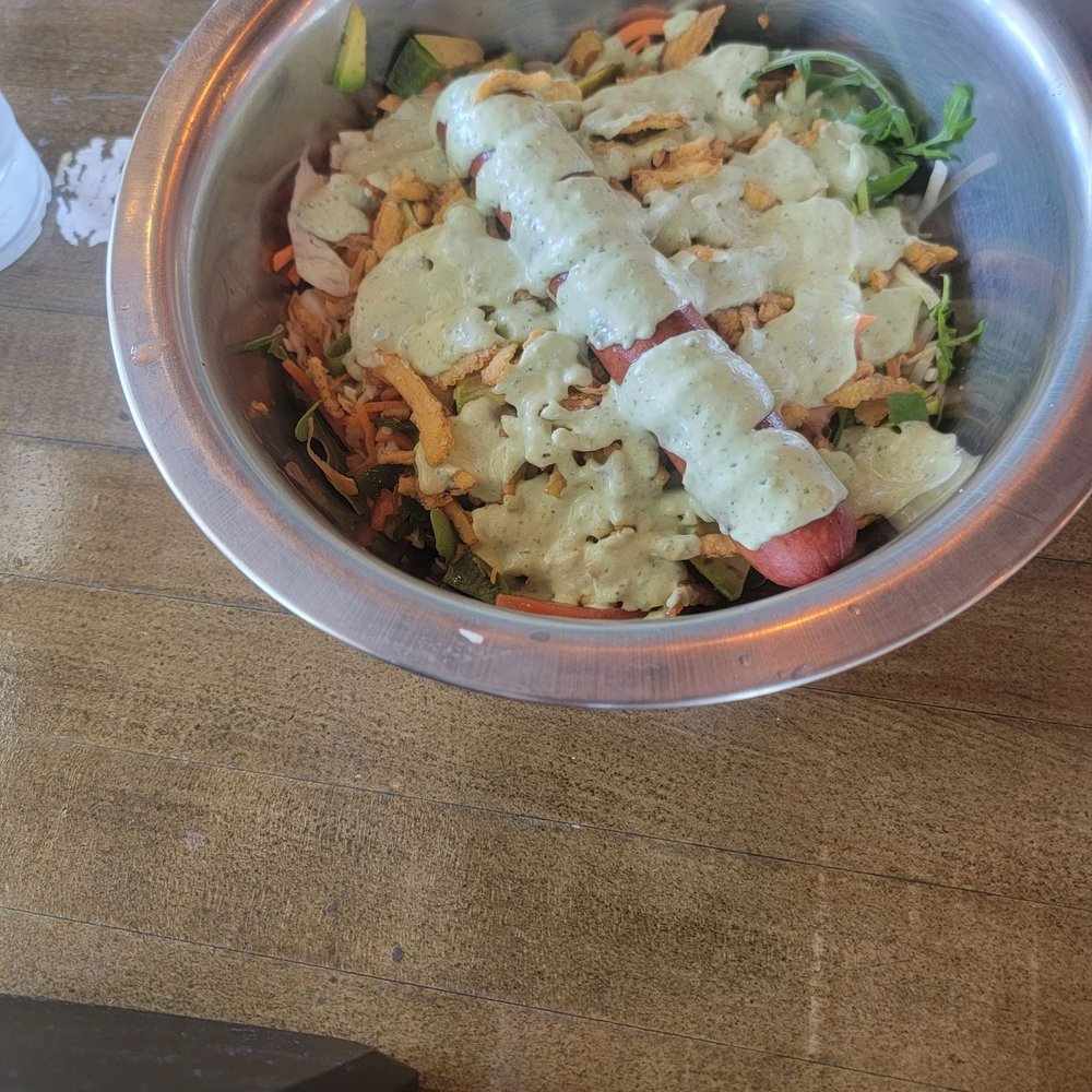 Dog Haus Biergarten - Richardson - Dog in salad - Burgers Near Me - Richardson, Texas Dog Haus Biergarten - Richardson - Dog in salad - Burgers Near Me - Richardson, Texas