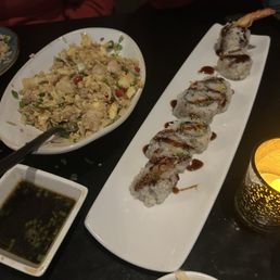 Chicken Fried Rice $17 WAY too expensive & Shrimp tempura roll $12 & very good ! Chicken Fried Rice $17 WAY too expensive & Shrimp tempura roll $12 & very good !