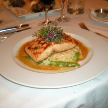 Charcoal Steak House - Grilled Salmon with Asparagus Risotto - Steakhouses Near Me - Kitchener, Ontario