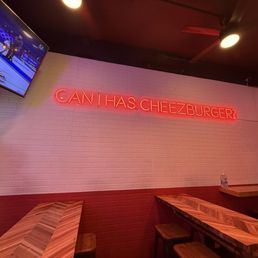 Communal hightop seating, Large TV