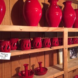 Owens Pottery - Bright red pottery