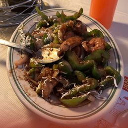 202. Mongolian Combination. This is what was left over that I'm bringing home . The portion is huge and shareable . Delicious!
