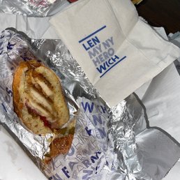 Jimmy T sandwich $15 no bigger than a hotdog roll with two bites