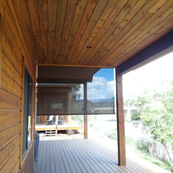 Durango Shade Company - Exterior Solar shade on patio deck. Provides sun control and daytime privacy. - Shades & Blinds Near Me - Durango, Colorado