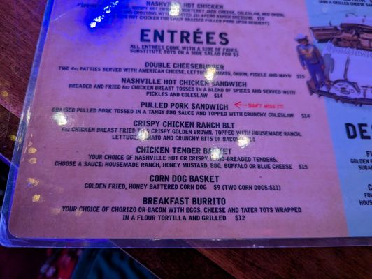 Menu photo 6 Nudie's Honky Tonk Nashville, TN