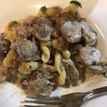 BenCotto - Boston - Carbonara Fusilli with Sausage - Italian Near Me - Boston, Massachusetts BenCotto - Boston - Carbonara Fusilli with Sausage - Italian Near Me - Boston, Massachusetts