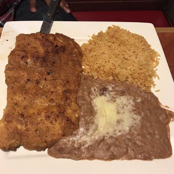 Mexico Lindo - Chicken Milanesa with Refried Beans & Seasoned Rice - Mexican Near Me - Smyrna, Georgia