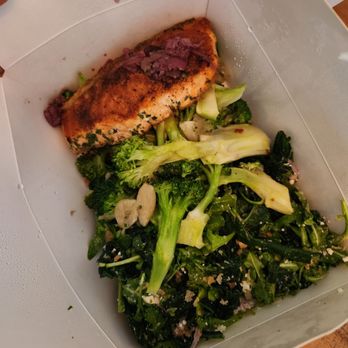 Forage - Salmon Kale arugula salad, garlic broccoli - Salad Near Me - Los Angeles, California
