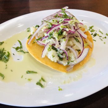 Tacos y Ceviches - Fish ceviche tostado. Bright flavors! - Mexican Near Me - Fort Myers, Florida