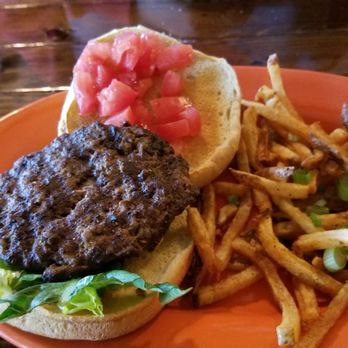 Coyote Kitchen - Regular burger and fries. Very good - Bars Near Me - Boone, North Carolina