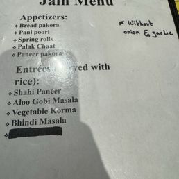 Jain Menu Jain Menu