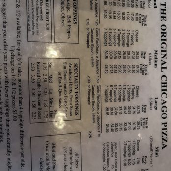 Old Chicago Pizza - Menu - Pizza Near Me - Petaluma, California