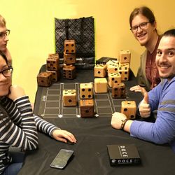Here Be Books & Games - Game designer Dan Machado teaching the deluxe version of his new game DOCE