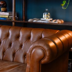 Inland Fine Furnishings - Buttery leather on this custom sofa will last for years - timeless and classic.
