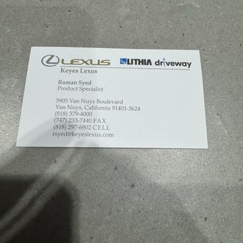 Keyes Lexus - Business card - Car Dealers Near Me - Van Nuys, California