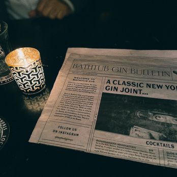 Bathtub Gin - Paper menu - Speakeasies Near Me - New York, New York Bathtub Gin - Paper menu - Speakeasies Near Me - New York, New York