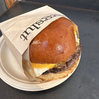 Eggslut - Just a Double Cheeseburger BEFORE I demolish it - New American Near Me - Glendale, California