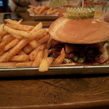 Midtown Spirits - Tocino chicken sandwich with fries - Bars Near Me - Sacramento, California