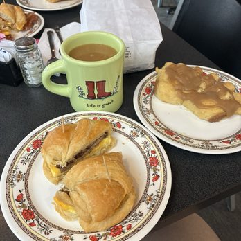Tea Cup - Sausage, egg, and cheese with coffee and a tasty bear claw. All baked and toasted to perfection. - Coffee & Tea Near Me - Taylorsville, Kentucky Tea Cup - Sausage, egg, and cheese with coffee and a tasty bear claw. All baked and toasted to perfection. - Coffee & Tea Near Me - Taylorsville, Kentucky