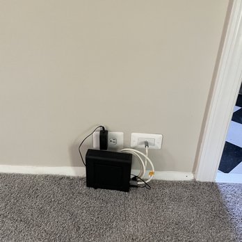 Vultron - And here's after! The new coax jack is perfectly placed along the wall where the TV would logically go. - Home Theatre Installation Near Me - Springfield, Virginia