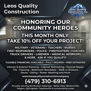 Leos Quality Construction - May special - Painters Near Me - Bella Vista, Arkansas Leos Quality Construction - May special - Painters Near Me - Bella Vista, Arkansas