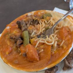 Cafe New Honolulu - Baker ox tail with spaghetti, a quarter ways in