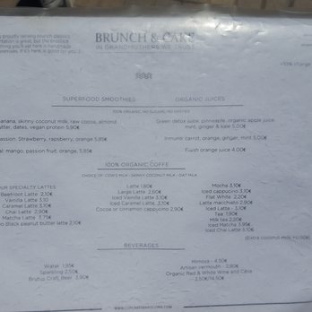 Brunch & Cake - drinks menu - Breakfast & Brunch Near Me - Barcelona, B
