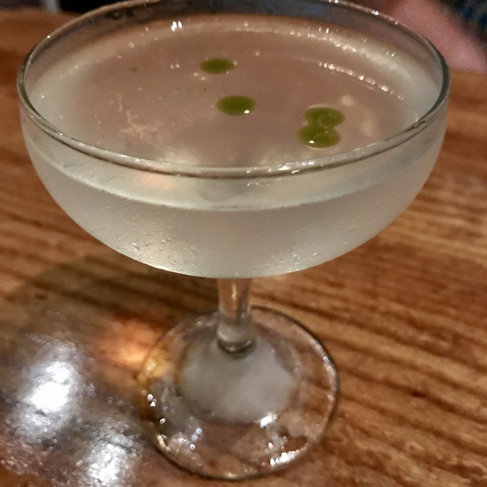 Lazy Bear - Melons Triple Lindy - mezcal cocktail with dill oil - New American Near Me - San Francisco, California Lazy Bear - Melons Triple Lindy - mezcal cocktail with dill oil - New American Near Me - San Francisco, California
