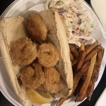 Mrs Fish Seafood Grill - Fried shrimp sandwich w/ French fries and cole slaw - Seafood Near Me - Myrtle Beach, South Carolina Mrs Fish Seafood Grill - Fried shrimp sandwich w/ French fries and cole slaw - Seafood Near Me - Myrtle Beach, South Carolina