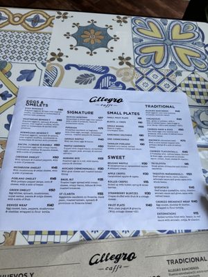 Menu photo 2 Allegro Caffe Mazatlán, SIN Menu photo 2 Allegro Caffe Mazatlán, SIN