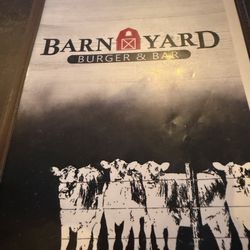 Barnyard Burger & Bar - Menu cover
