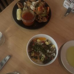 Salmon Crudo and Calamari Fritti Salmon Crudo and Calamari Fritti