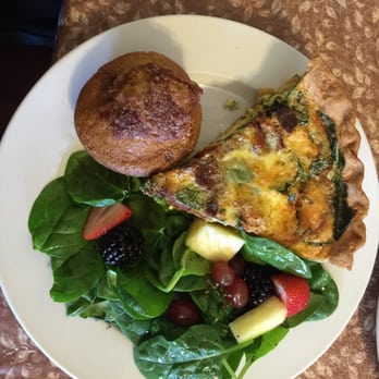 The Gilbert House - Spinach, sun dried tomato and bacon quiche, Apple cinnamon muffin and spinach salad! - New American Near Me - Gilbert, Arizona The Gilbert House - Spinach, sun dried tomato and bacon quiche, Apple cinnamon muffin and spinach salad! - New American Near Me - Gilbert, Arizona