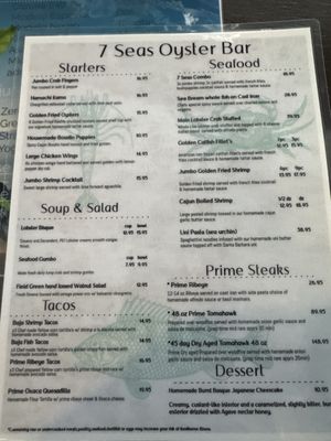 Menu photo 6 7 Seas Oyster Bar Houston, TX