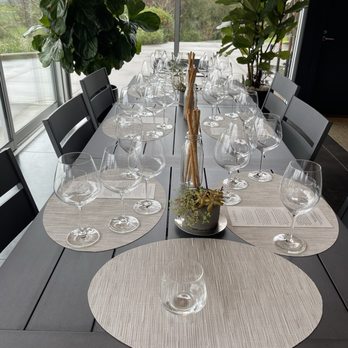 TWOMEY Russian River Valley - a table set with wine glasses - Wineries Near Me - Healdsburg, California TWOMEY Russian River Valley - a table set with wine glasses - Wineries Near Me - Healdsburg, California