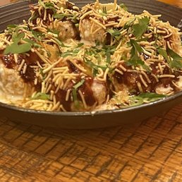 The dahi puri.